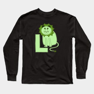 L is for Lion - Green L Initial Long Sleeve T-Shirt